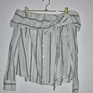 Striped Off-Shoulder Women's Top
